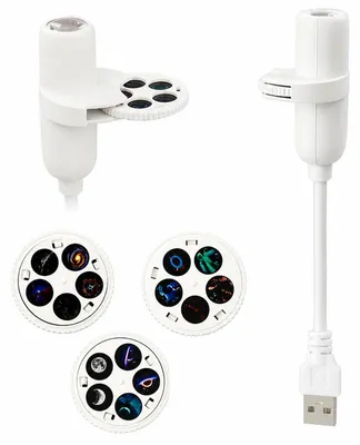 Produktbild von 2-in-1 Galaxy Projector Nachtlicht – USB Plug & Play, 15 Muster, 360° verstellbar – Sternenhimmel Projektor und Stimmungslicht für Schlafzimmer, Auto und Partys