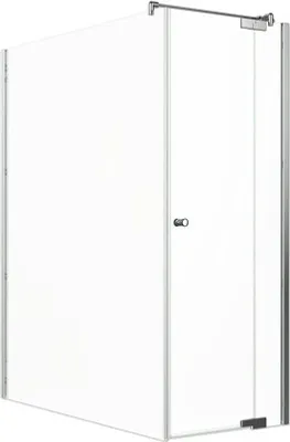 Obrázek produktu pro Sprchové dveře s boční stěnou Jungborn SETTE 120 x 90 cm barva rámu chrom dekor skla čiré sklo