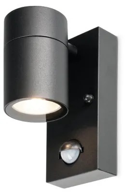Image de HOFTRONIC - Applique murale LED 4W 4000K GU10 IP44 Noir détecteur mouvement