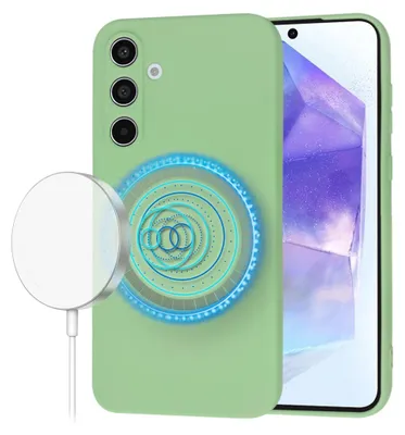 Produktbild von Techsuit Soft Flex Silikon Back Cover Hülle mit MagSafe für Samsung Galaxy A55 - Mintgrün