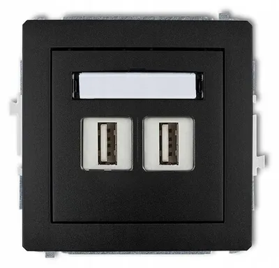 Obrázok produktu pre Karlik 12DGUSB-2 Zásuvka USB podomová čierna