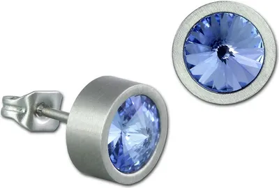 Produktbild von Amello Edelstahl Ohrstecker Damen glitzernde Zirkonia Ohrringe hellblau ESOS03H