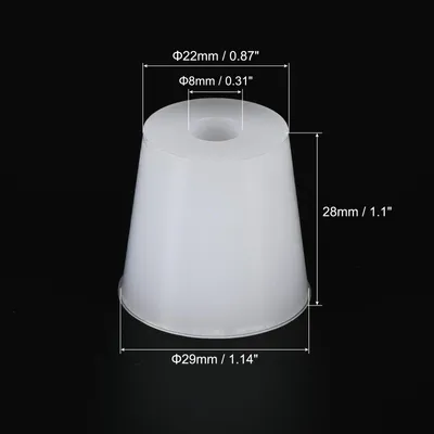 Produktbild von 2 Stš¹cke Gummistopfen Silikon 22mm bis 29mm mit Loch Wei? fš¹r Plattieren