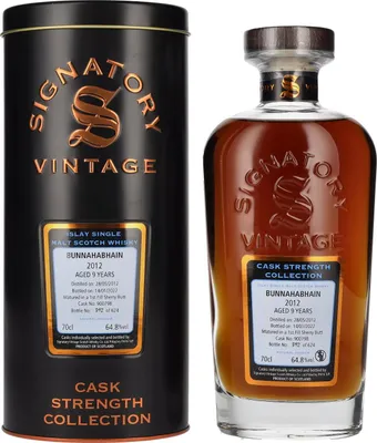 Produktbild von Signatory Vintage BUNNAHABHAIN 9 Years Old Cask Strength 2012 64,8% Vol. 0,7l in Tinbox