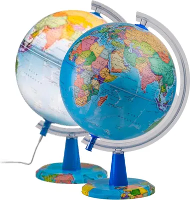 Zdjęcie produktu dla podświetlany globus z mapą Hiszpanii 20 cm - globus polityczny z edukacyjną dekoracją geograficzną