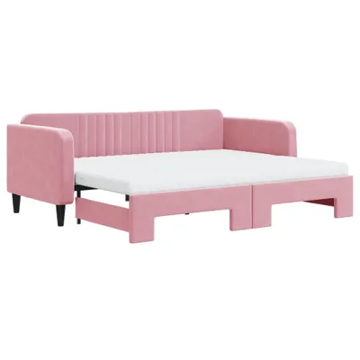 Immagine prodotto di SYFAX™ Divano Letto Estraibile con Materassi Rosa 90x200 cm Velluto