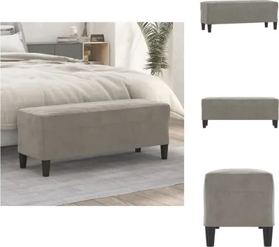 Zdjęcie produktu dla vidaXL Ławka jasnoszara 100x35x41 cm aksamit - Ławki