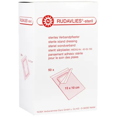 Produktbild von Noba Rudavlies, steriles Verbandpflaster, Wundverband, Pflaster, 15x10cm, 50 St