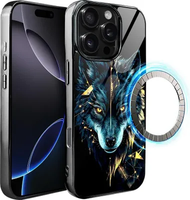 Produktbild von iPhone 16 Pro IBIZU Elite Glass Case mit MagSafe, Glasrückseite, Power Wolf, Black Chrome