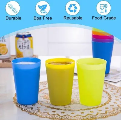 Image de Gobelets en plastique 12 x 250 ml, multicolores, pour fêtes et camping