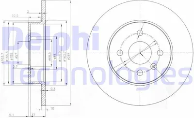 Produktbild von 2x DELPHI Bremsscheibe BG3885C für OPEL Meriva A (X03) Astra H Caravan (A04)