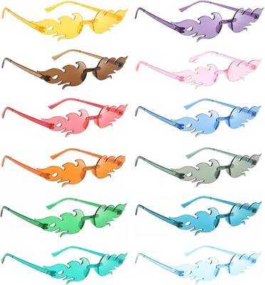 Produktbild von Sonnenbrille 12 Stück, Randlos, Party Sonnenbrillen, Lustige Party Accessoires, für Partys