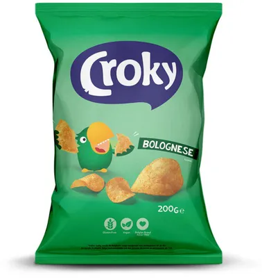 Produktbild von Croky Chips Bolognese 200g – Knusprige Kartoffelchips mit würzigem Geschmack