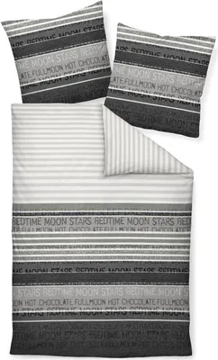 Produktbild von Janine Feinbiber Bettwäsche DAVOS 6481 155x200 cm + 80x80 cm / platin graphit