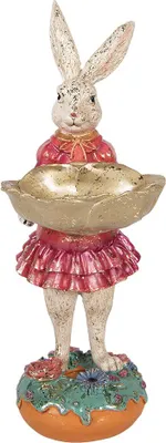 Immagine prodotto di Clayre & Eef Figura decorativa di coniglio 11x14x30 cm Plastica beige