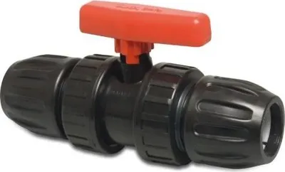 Image de Robinet à bille PP 25 mm pince 10 bar DN20 noir type Safe 500