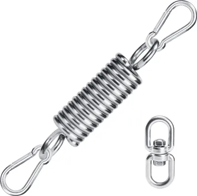 Produktbild von Hängestuhl Schwingfeder mit drehbarem Haken und Karabinerhaken - 350 kg Tragkraft