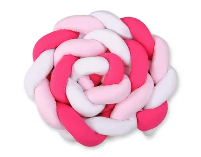 Image de Protection tressée pour lit 360 cm rose en coton de haute qualité