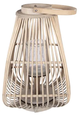 Productafbeelding van Clayre & Eef windlicht, 27x27x42 cm, beige, riet