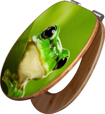 Zdjęcie produktu dla banjado Design deska sedesowa bamboo soft close - deska sedesowa z funkcją soft close drewniana / wysokiej jakości bambusowa deska sedesowa do wszystkich popularnych toalet [TDB2 10102]
