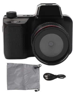 Obrázok produktu pre Mikro zrkadlovka 1080p HD, otočný displej 180°, 2-palcový displej, 4-násobný zoom, retro kompaktný digitálny fotoaparát pre videofotografiu a vlogovanie