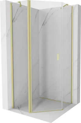 Immagine prodotto di Mexen Mist cabina doccia pentagonale a battente 90 x 90 cm, trasparente, oro spazzolato - 8A8-090-090-55-00