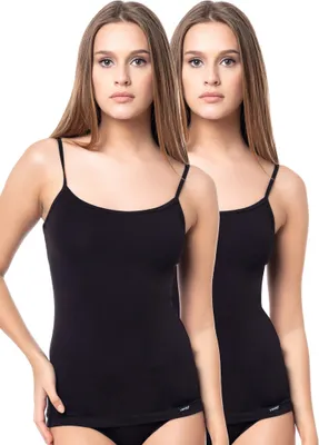 Produktbild von Yenita® Spaghetti Top (2er Set) Modern-Collection XL schwarz