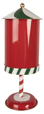 Produktbild von Clayre & Eef Weihnachtsdekorationsfigur Briefkasten Ø 24x58 cm Rot Metall