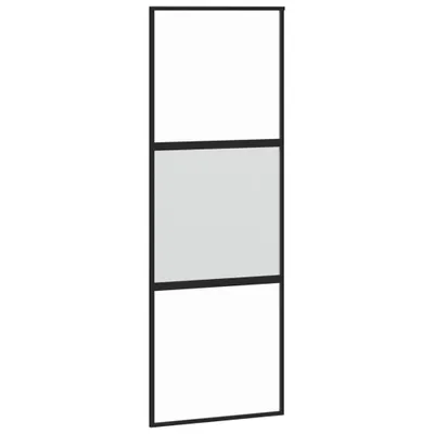 Produktbild von Schiebetür Schwarz 76x205 cm Hartglas und Aluminium