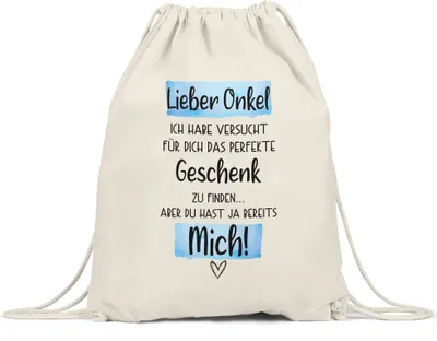 Produktbild von Onkel Geschenk Turnbeutel Gymsack  Lustige Geschenkidee Für Den Besten Onkel Nichte Neffe