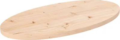 Image de Plateau de table ovale en pin massif 70 x 35 x 2,5 cm