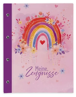 Produktbild von itenga Zeugnismappe A4 mit Schraubverschluss Motiv Rainbow Dreams