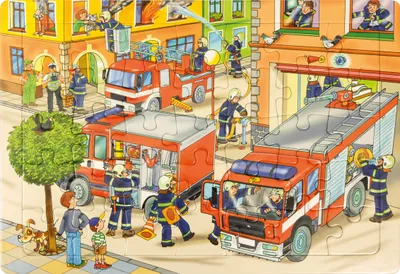 Produktbild von EDUPLAY 120407 Puzzle Feuerwehr, bunt, 35-teilig (1 Set)