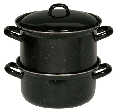Immagine prodotto di Cuoci patate Riess con coperchio Ø18cm 2 litri 3 pezzi Classic Smalto nero