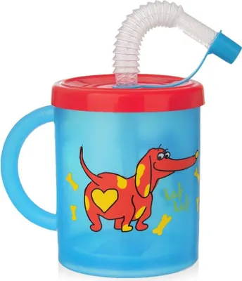 Produktbild von Farbenfrohe Kindertasse mit süßem Hundemotiv - Mikrowellengeeignet