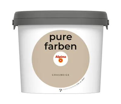 Produktbild von Alpina pure farben Wandfarbe graubeige 2,5 L