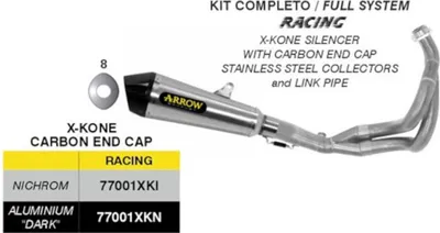 Obrázek produktu pro ARROW X-Kone Kompletní závodní výfuk Nichrom pro Kawasaki VERSYS 650