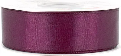 25mm breites, 25m langes, einseitig glänzendes beerenfarbenes Satinband in gedämpftem Blaugrün auf Rolle. Perfekt für Bastelprojekte und Geschenkverpackungen