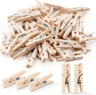 Produktbild von Mini Holzklammern 25 mm, 100 Stück, Nachhaltiges Holz, für Fotowände