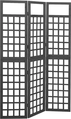 Produktbild von "im Angebot" Spalier/Paravent 3-teilig Massivholz Tanne Schwarz 121x180 cm - Paravents CC7829