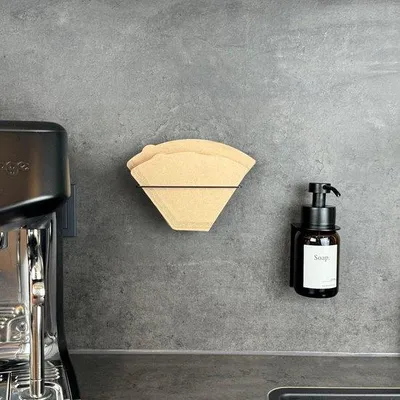 Produktbild von Famanu Halter für Kaffeefilter Größe 2-4 - Wandhalterung Schwarz