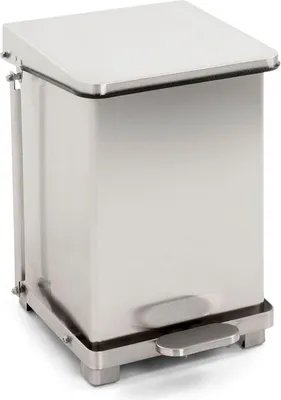 Immagine prodotto di V-Part - Bidone industriale a pedale 27 litri - Acciaio inox - Acciaio inox opaco