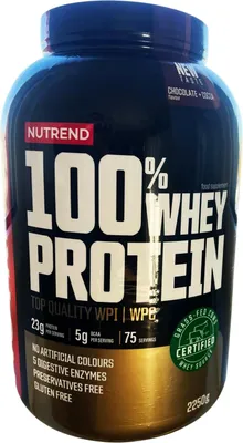 Imagen del producto de Nutrend 100% Proteína de Suero de Leche 2250g - Sabor Chocolate y Cacao