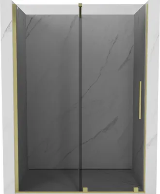 Produktbild von Mexen Velar Duschschiebetüren 140 cm, Grafit, Gold gebürstet - 871-140-000-41-55