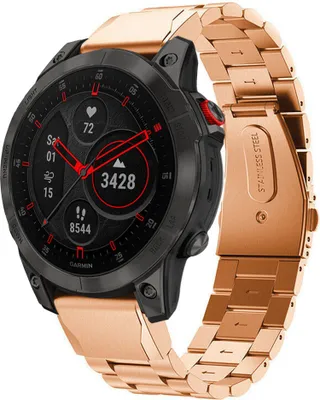 Produktbild von Strap-it Stahlarmband - Kompatibel mit Garmin Epix Gen 2Armband Gliederarmband Hochwertiger EdelstahlFaltschließe für Armband Rosa Gold22mm smartwatch