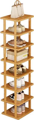 Produktbild von 5/7/8 Etagen vertikale Schuhablage, Holz schmalen Schuhablage, kleine Schuh-Organisator, platzsparende Ecke Schuhregal, hohe Schuh-Turm（XL）