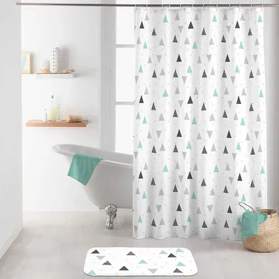 Produktbild von Duschvorhang MADDY, 180 x 200 cm, weiß mit Dreiecken