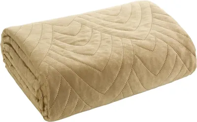 Zdjęcie produktu dla Pikowana narzuta Luiz6 170x210 beż welur sypialnia elegancki design