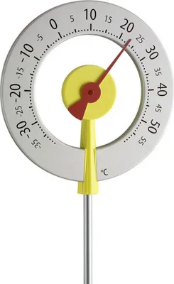 Obrázok produktu pre TFA - Analoges Design-Gartenthermometer LOLLIPOP - 12.2055.07 - silbergelb mit rotem Zeiger