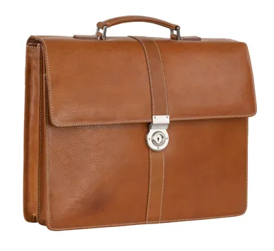 Produktbild von LEONHARD HEYDEN Leder Aktentasche Schultertasche mit Laptopfach Bergamo Briefcase 2 Light Brown braun